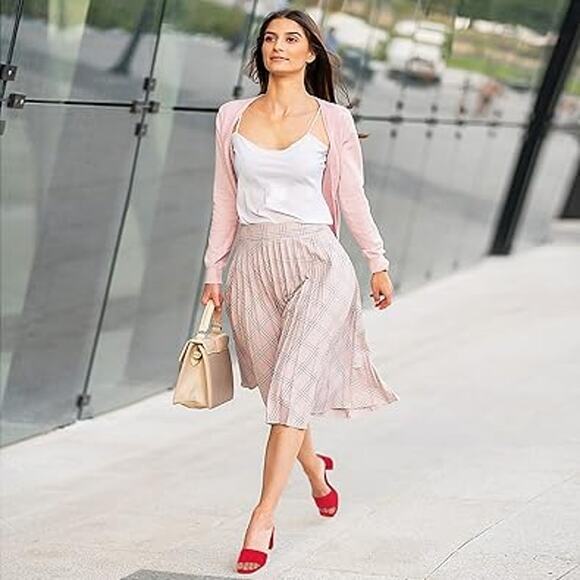 Pizz Annu Womens Size 6 Red Faux Suede Open Toe Slide On 2.5" Block Heel Shoes - Picture 5 of 6